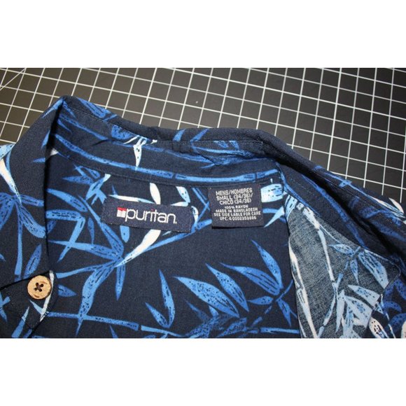 Puritan /Polo short sleeved / (Size M)/Navy - Hawaiian shirt /(100% Rayon) - Picture 5 of 11